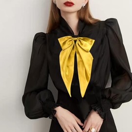 JKQBUX Cute JK School Uniform Anime Lolita Sailor Pre-tied for Womens Girls Adjustable Solid Color Satin Bowtie Cosplay Bow Tie