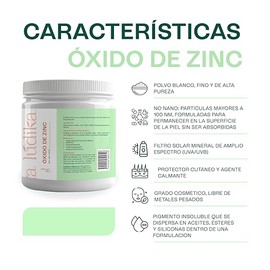 HEBBE Óxido de Zinc No Nano 500 g | Filtro UV Mineral | Calmante Antiirritante | Matificante Piel Grasa | Cosmética DIY