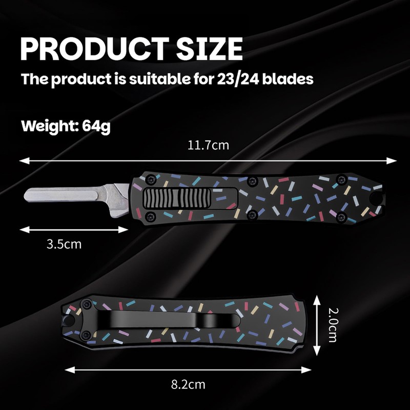 Automatic Utility Knife,All Metal Construction Carbon Stainless Steel Blade,EDC Push