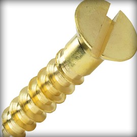 New Pack of 100 Pcs #4 x 3/4" inch Solid Brass Flat Head Wood Hardware Machine Screws Kit Slotted Drive Set Warranity by Pr-Merchant