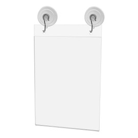 Marketing Holders Window Sign Holder for 5" x 7" Price Lists Rack Cards and Itineraries with Predrilled Holes and Suction Cups with Hooks Included for Schools and Clinics Clear Acrylic