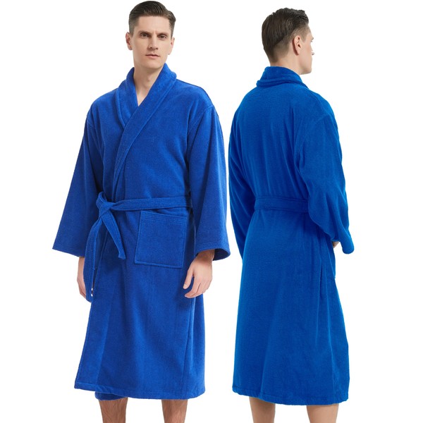 UTJZIB Men's Robe,Pure Cotton Robe for Men,Absorbent Bathrobe,Luxurious Terry Cloth