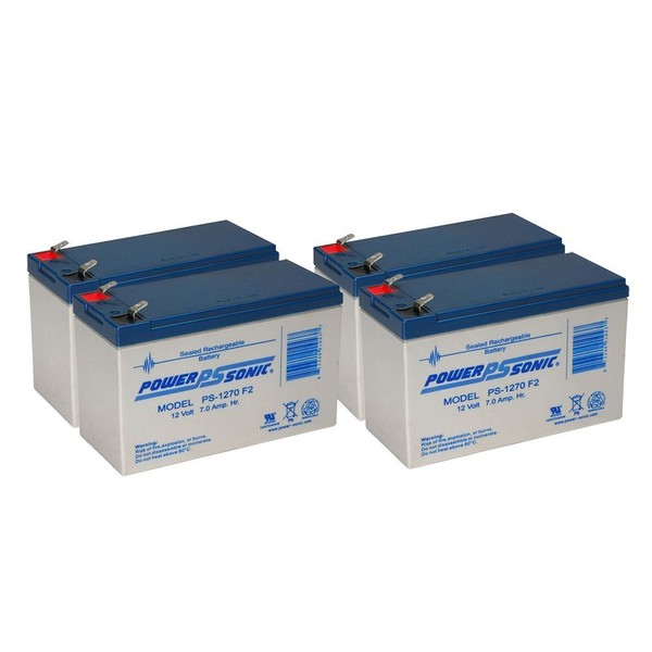 Power Sonic PS-1270 12 Volt 7 AH SLA Battery .250 F2 Terminal - 4 Pack