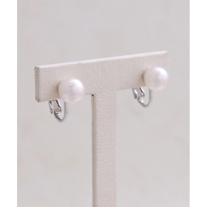 Vingtaine P1288-E Single Grain Pearl Earrings, 0.3 inches (8 mm),