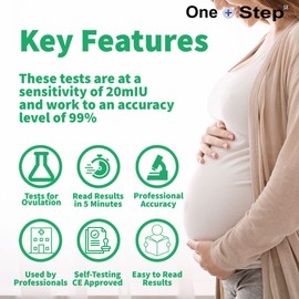 One Step: 15 x Ovulation Midstream 20mIU Rapid LH Test- Highly Sensitive Fertility Testing Kits