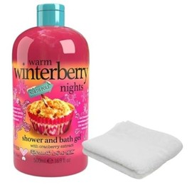 Cc1st Customers Come 1st Treacle Moon Warm Winterberry Nights Shower & Bath Gel 500ml with Soft Bath Washcloth