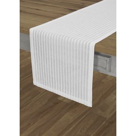 Solino Home Linen Table Runner 90 Inches Long - Linen Cotton Liana White Table Runner 14 x 90 Inch for Dining, Spring, Mothers Day, Father's Day - Zoe, Handcrafted and Machine Washable Fabric