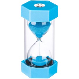 Large 30 Second Sand Timer, Colorful Durable Hourglass Sand Clock, Plastic Blue Sand Watch 30 Sec for Kids Games Classroom