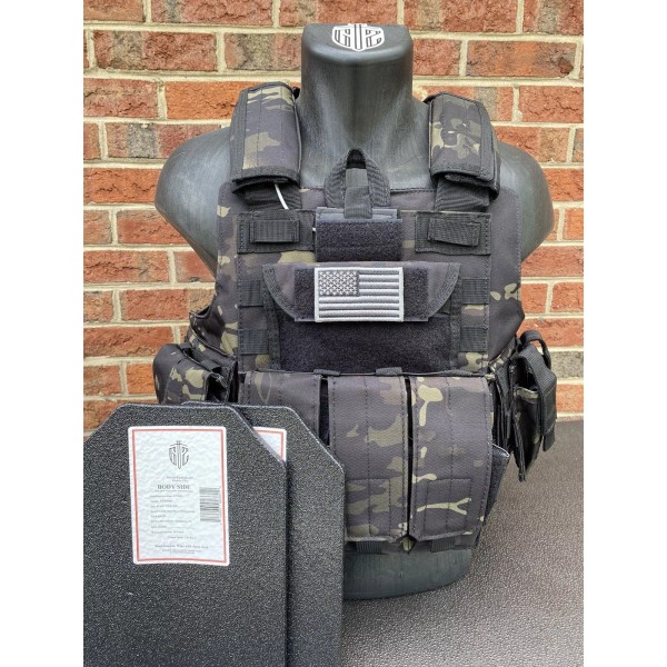 Green2 Tactical Black Multicam Tactical Vest Plate Carrier With Plates-