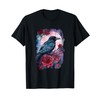 Mystical Raven and Roses - Whimsigoth Art T-Shirt