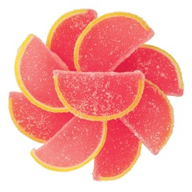 NY Spice Shop Fruit Slices Jelly Candy - 1 Pound Pink Grapefruit Candied Fruit - Fruit Candy Slices - Bulk Gummy Candy Slices - Old Fashioned Candy For Sweet Lovers