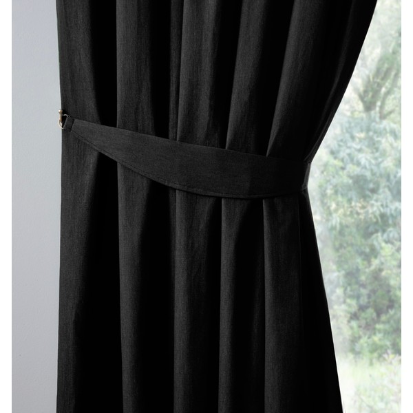 Fusion - Black Curtain Tie Backs (71 x 14cm) -