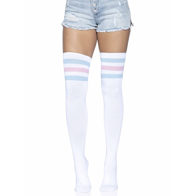 LEG AVENUE Damen Athlete Thigh Hi W / 3 Streifen