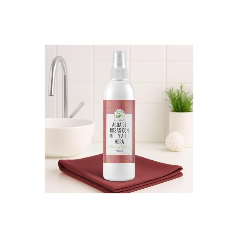 Agua de Rosas, Miel Orgánica & Aloe Vera Hidratante Facial