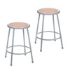(2 Pack) OEF Furnishings Grey Shop Stool, 24â, No Assembly