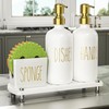 Cisily Kitchen Soap Dispenser Set Comes with Ceramics Sponge Holder,