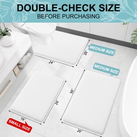 Smiry Memory Foam Bath Mat 59x20, White