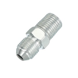 PATIKIL Hex Reducing Nipple Connectors Pipe Adapter 1/2" Male 37° Flare JIC x 1/4" Male NPT, Pipe Fitting Reducer Nipple Adapter Plated Steel Hydraulic Fitting