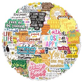 100PCS Stickers, Hianjoo Laptop Decals Cup Decorations Vinyl Waterproof Encourage Stickers for Water Bottles Windows Snowboard Envelopes Learning Theme Gifts Tags Kids Teens Adults