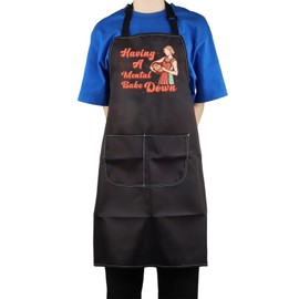 CMNIM Baker Gift Having A Mental Bake Down Baking Apron Gift Baking Mama Chef Apron Housewarming Mothers Day Apron Gift (Bake Down Apron)
