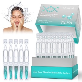 Ultra Hydrating Serum 3% 4D Hyaluronic Acid Smoother, 30PCS Hyaluronic Acid Serum Tubes Anti-Aging for Dry&Sensitive Skin, Reduce smooth fine lines & wrinkles for all skin types