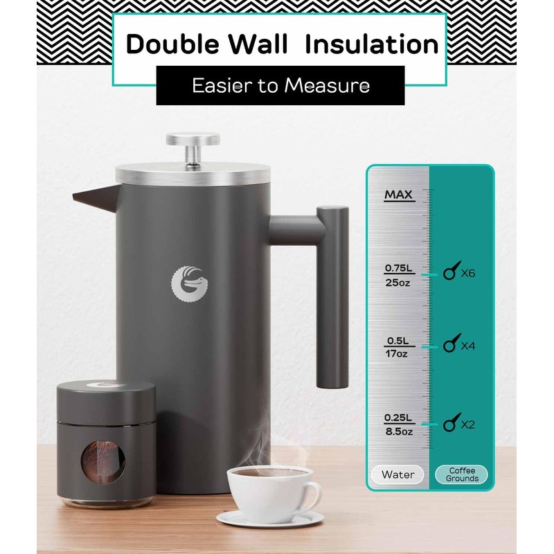 Coffee Gator 304 Grade Stainless Steel French Press Coffee Maker