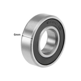 sourcing map Z2 Deep Groove Ball Bearings 10 x 22 x 6 mm Double Sealed Carbon Steel Pack of 4