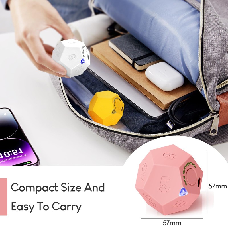 Pomodoro Timer, 11 Preset Time Productivity Timer, Ring/Vibrate Mode Productivity