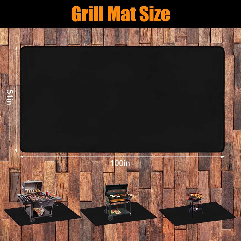 Thmins 100x51 Inches Extra Large Under Grill Mat for Outdoor