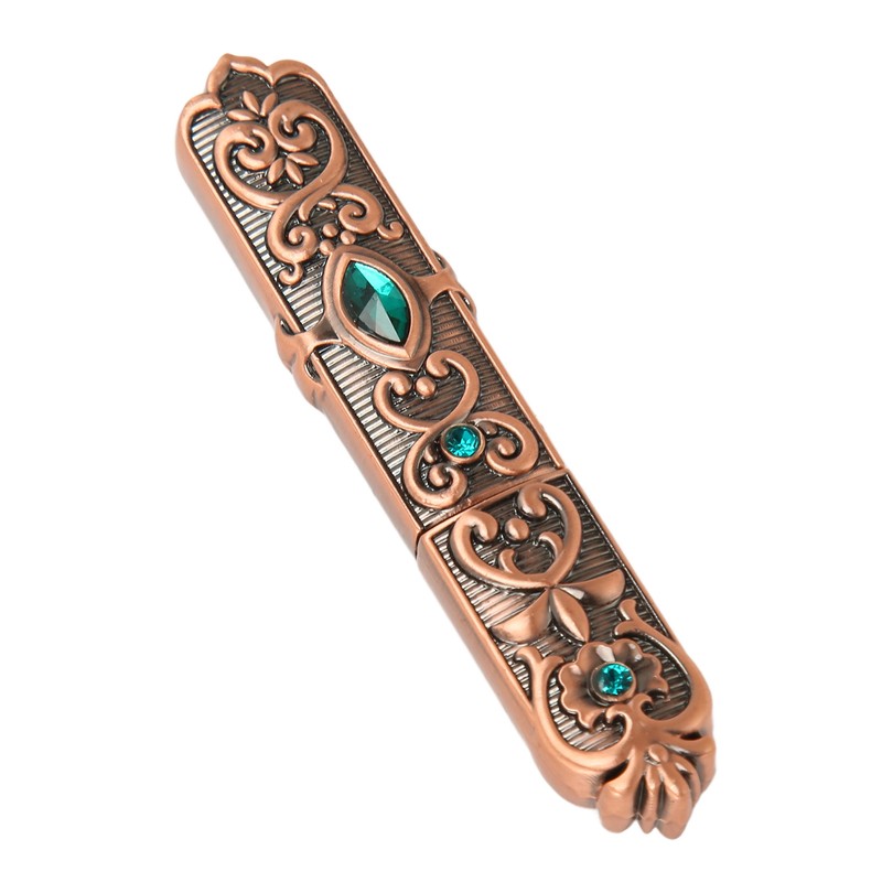 Vintage Needle Case Set Rhinestone Carved Pattern Fashionable Sewing Needles
