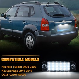 POPMOTORZ 2 x LED Number Plate Light for Hyundai Tuscon 2005-2009 Kia Sportage 2011-2016 LED License Plate Light with CanBus Error Free 2835 SMD