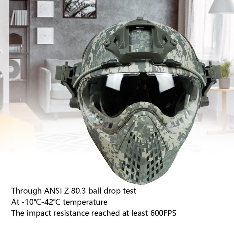 Camouflage Simple Assemble Disassembly Integrated Protection Tactics Helmet with Face
