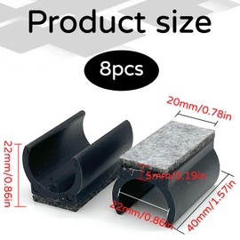 8 Stück Stuhlgleiter Freischwinger 22mm,Filzgleiter für Freischwinger Stühle Schützen Sie Fliesenböden Holzböden und Reduzieren Sie Lärm,Klemmschalengleiter für Schwingstühle Möbelgleiter Ø 22-25 mm,