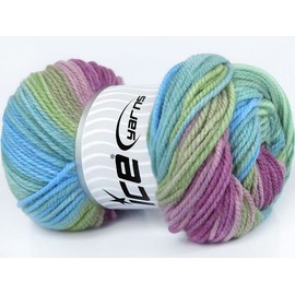 Magic Worsted - Green, Blue, Grape, Lilac Self-Striping Acrylic, Worsted Weight 202 Yards (185 Meters) 3.53 Ounces (100 Grams)