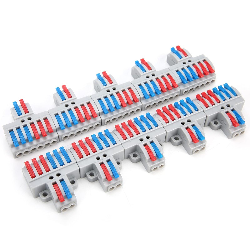 2-in-6-Out Lever Wire Connectors 10-Pack KV426 Push-in Terminal Blocks Compact