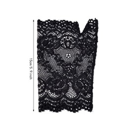 obmwang 2 Pairs Women's Lace Gloves Fingerless Floral Gloves Bridal Prom Gloves for Wedding Party Costume Accessories