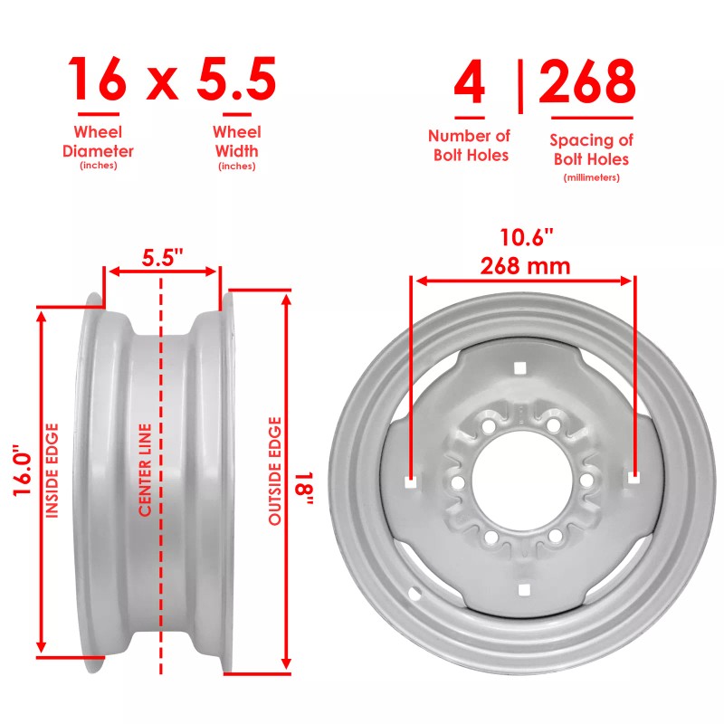 Caltric Front Wheel Rim For John Deere 5303 5403 5105