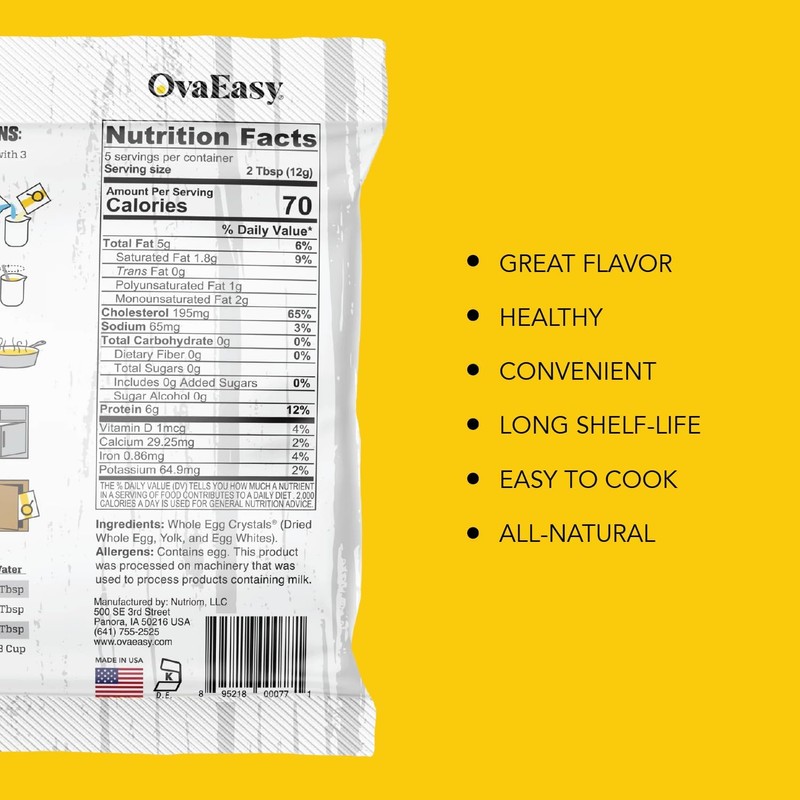 Ova Easy Dehydrated Egg Crystals – Powdered Eggs Made From