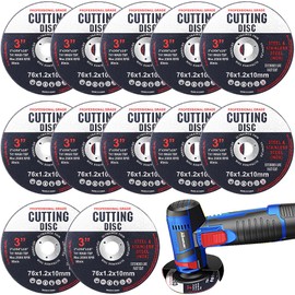 Pack of 12 Cutting Discs 76 mm, Cutting Discs, Grinding Discs, Angle Grinder Discs for Metal, Cutting Disc for Separating Metal and Wood