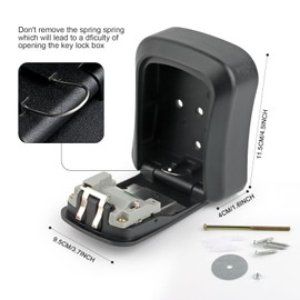 UKOFEW Waterproof and rustproof key box, key box with 4-digit numbers, black key safe