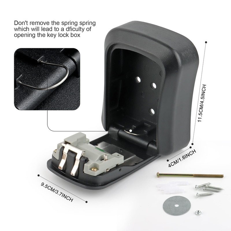 UKOFEW Waterproof and rustproof key box, key box with 4-digit