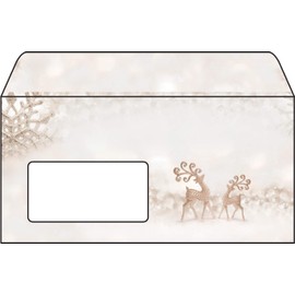 SIGEL DU228 Envelopes Christmas | in Atmospheric Design with Reindeer | DIN Long | Pack of 50 | "Brilliant Deer"