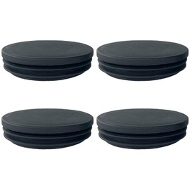 4 Pack 3 Inch (76mm) Round Plastic Hole Plugs,Steel Furniture Pipe Tube Cover Insert,Black End Cap for Metal Tubing,Glide Insert for Pipe Post,Chairs and Furnitures Legs,Furniture Floor Protection