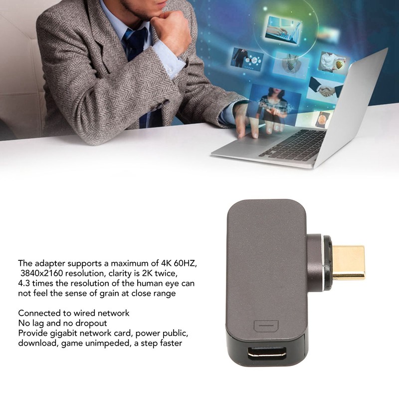 Magnetic MiniDP Adapter 24pin 4K 60Hz 180 Degree Rotation 10Gbps