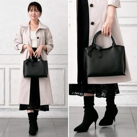 Perenne 20179 Women's Ribbon Handbag, Black