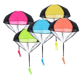 Parachute Toy, Children's Parachute Toy, Pack of 5 Parachute Toys, Children's Hand Throwing Parachute, Outdoor Flight Toy, Gift for Children, Throw Parachute Games for Outdoor Use