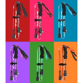 登山ストック 折りたたみ式5節 1本 長さ調整可能 宇宙航空機材 トレッキングポール 軽量 高強度 滑り止め 男女兼用 軽量アルミ製 登山用スティック 徒歩 キャップ ハイキング コンパクト 遠足 収納ケース付属品付き (ピンク)