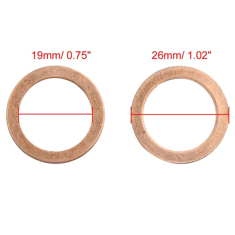 sourcing map Washers Pack of 20 19 mm Flat Seal