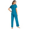 WiWi Women's Viscose from Bamboo Short Sleeve Pajama Set Soft