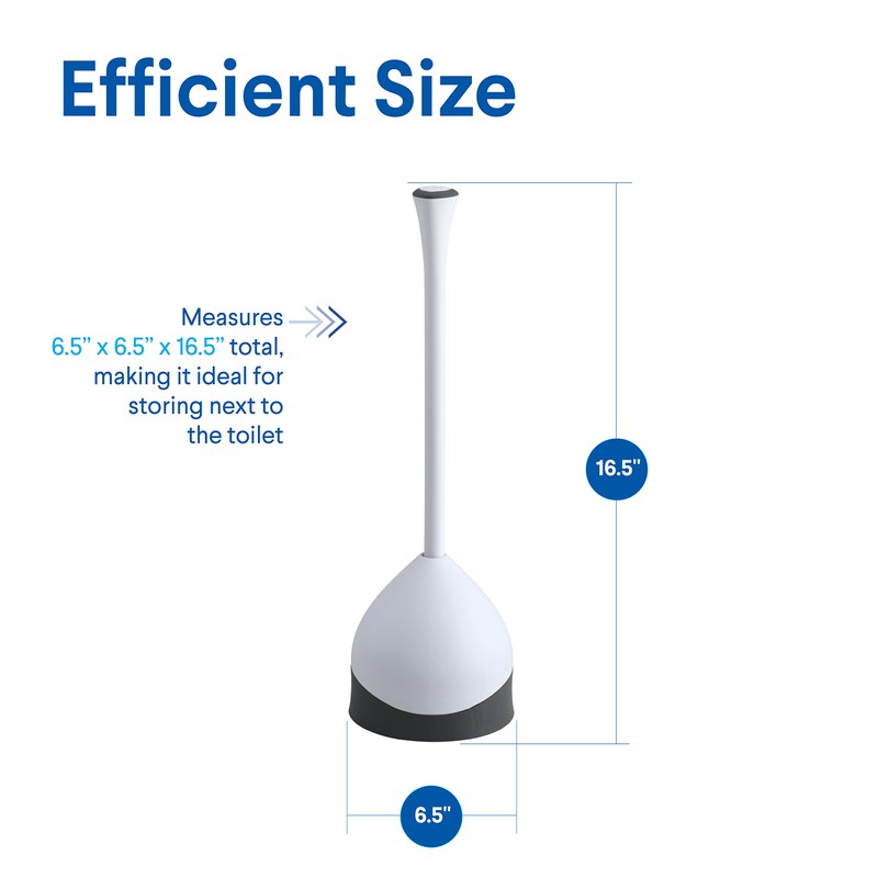 Clorox Toilet Plunger with Hideaway Holder Caddy Heavy-Duty Compact Design